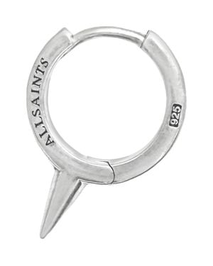 AllSaints Single Sterling Spike Huggie Hoop Earring - Metallic