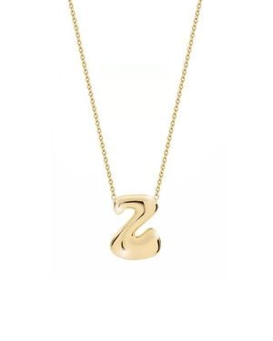 Jane Basch Puffed Initial Pendant Necklace - Metallic