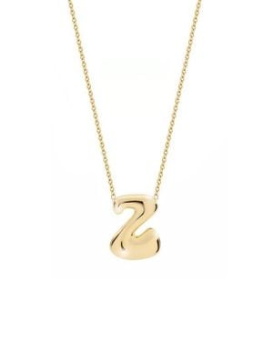 Jane Basch Puffed Initial Pendant Necklace - Metallic