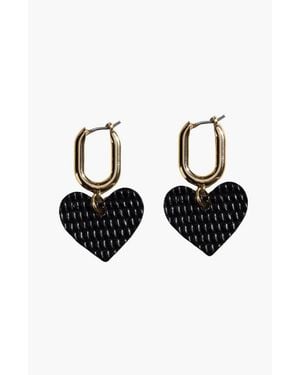 Nickel & Suede Quinn Earrings - Black