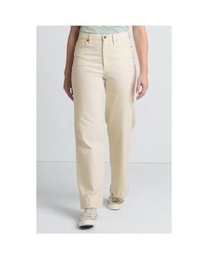 Lands' End High Rise Wide Leg Denim Jeans - Natural