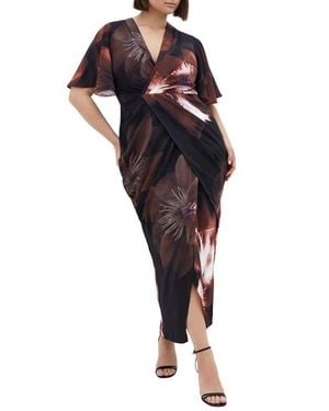 City Chic Braelynn Floral Print Maxi Dress - Black