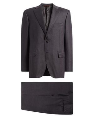 Canali Siena Regular Fit Herringbone Wool Suit - Gray