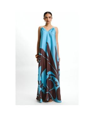Diarrablu Printed Jwana Maxi Dress - Blue