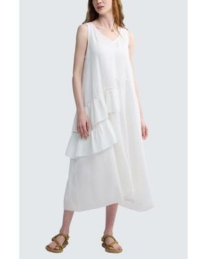Luukaa Brielle Artistic Muslin Dress - White