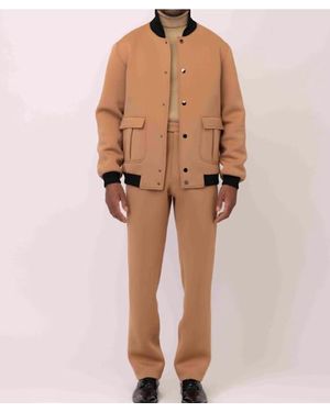 Chuks Collins Lance Two-Piece Neoprene Jacket & Pant Set - Natural