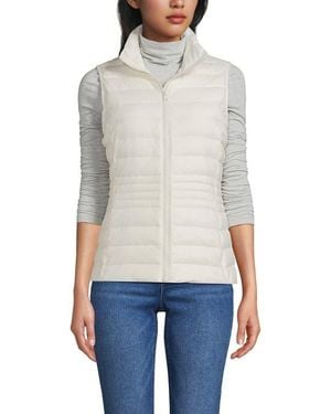 Lands' End Wanderweight Packable Ultralight Down Vest - White