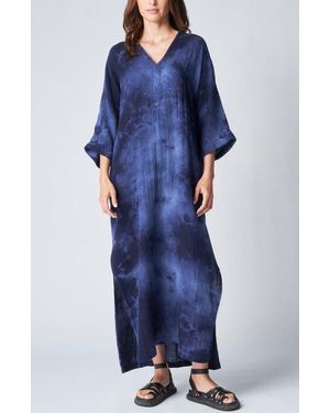 ocean + main Gauze Arc Seam Caftan - Blue