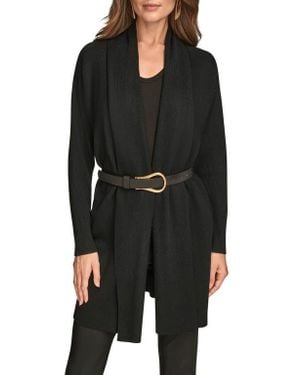Donna Karan Belted Cardigan - Black