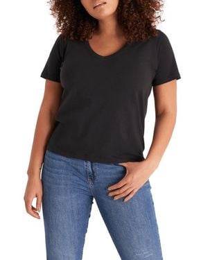 The Standard Stitch The Organic Cotton V-Neck Tee - Black