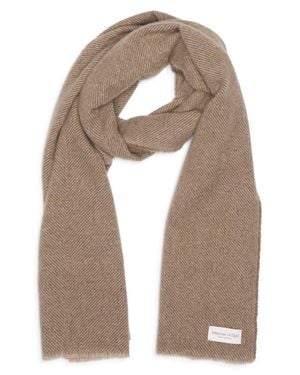 Johnstons of Elgin Mountain Cashmere Twill Scarf - Natural