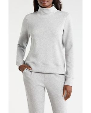 Mpg Dreamweave Recycled Polyester Blend Mock Neck Sweatshirt - Gray