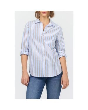 DEAR JOHN Galina Relaxed Button Up Shirt - Blue