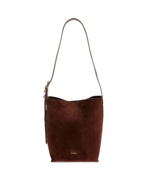 Sam Edelman Saige Suede Bucket Shoulder Bag - Brown