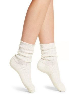 Nordstrom Piqué Socks - White