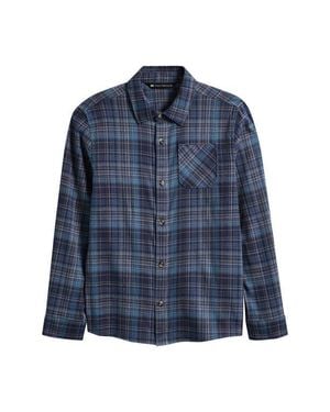 Travis Mathew Kids' Cloud Plaid Flannel Shirt - Blue