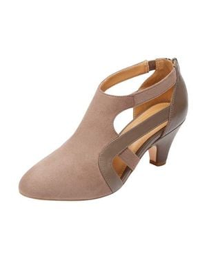 Comfortview The Sage Suede Like Shootie Pump - Natural