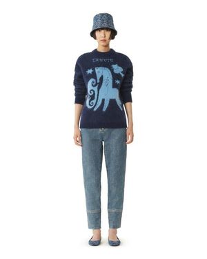 Lanvin Lunar Year Jacquard Mohair Sweater - Blue