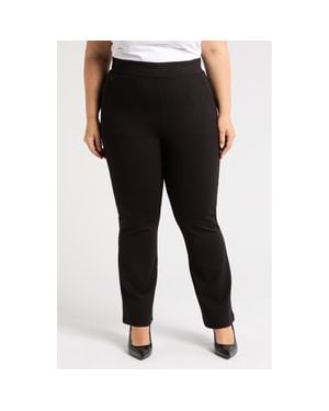 UNIVERSAL STANDARD Pinstripe Ponte Bootcut Pants - Black