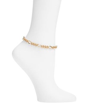 Open Edit Textured Curb Chain Anklet - White