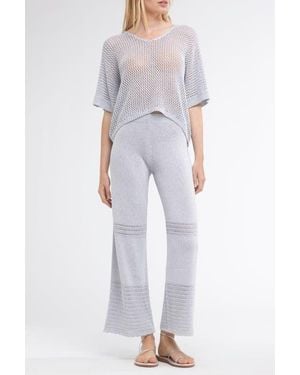 Sunday Saint Tropez Tina Crochet Cover-Up Pants - Metallic