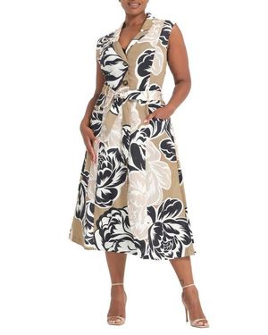 Estelle Johanna Linen Blend Midi Dress - White
