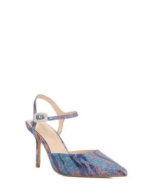 Dune Channel Ankle Strap Pointed Toe Pump - Blue