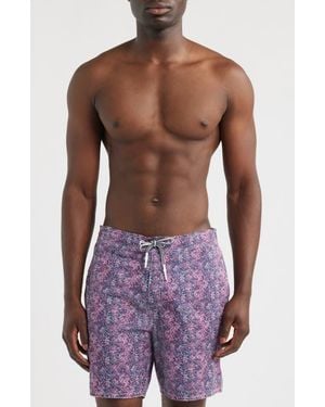 Johnnie-o Star Spangled Swim Trunks - Purple