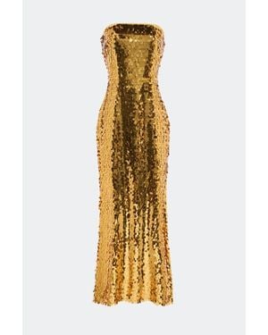Simon Miller Sculpty Strapless Teardrop Sequin Dress - Metallic