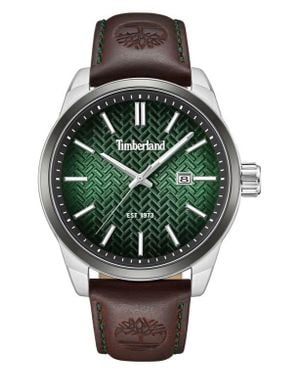 Timberland Henniker Ii Leather Strap Watch, 44Mm - Gray