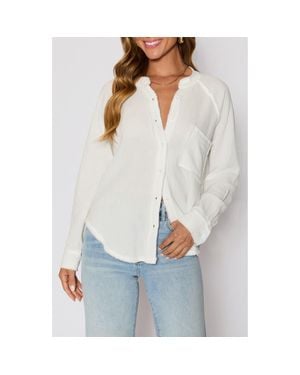Vici Collection Chill Cotton Gauze Button-Up Shirt - White