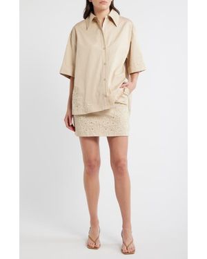 BOSS Balembroi Button Front Top - Natural