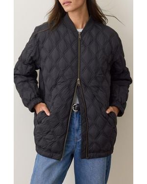 Marine Layer Marina Quilted Bomber Jacket - Black