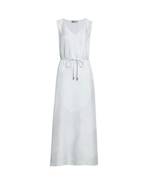 Herno Petal Print Silk Dress - White