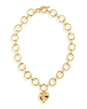 Karine Sultan Molten Chain Heart Necklace - Metallic
