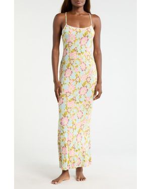 Kilo Brava Floral Jersey Nightgown - Metallic