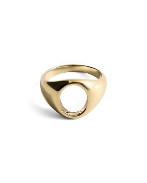Mango Cutout Signet Ring - Metallic