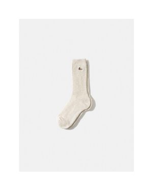 Edmmond Studios Duck Logo Ribbed Crew Socks - White