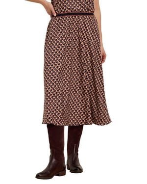NIC+ZOE Transit Tiles Midi Skirt - Brown