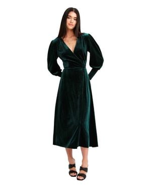Belle & Bloom Current Mood Velvet Wrap Dress - Black