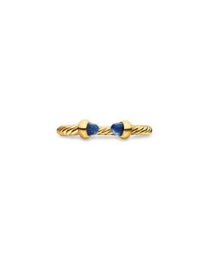 David Yurman Micro Cablespira Flex Ring - Blue
