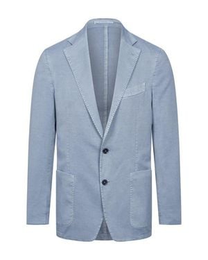 Emanuel Berg Washed Stretch Cotton & Silk Sport Coat - Blue