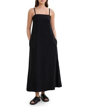 MARCELLA Aine Cotton & Linen Voile Dress - Black