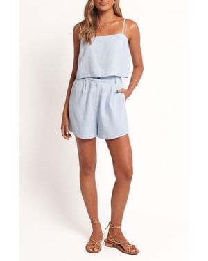 Petal & Pup Ryan Linen Camisole & Shorts Set - Blue