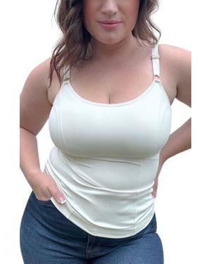 Davin & Adley Busty Size Amelia Maternity, Nursing And Pumping Tank Top - White