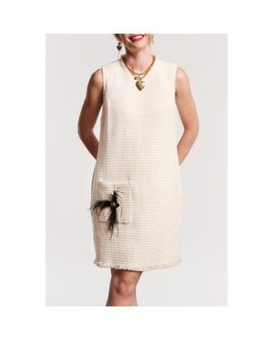 Frances Valentine Twiggy Fringe Dress Fish Boucle - Natural