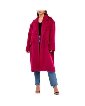 Endless Rose Oversize Brushed Coat - Red