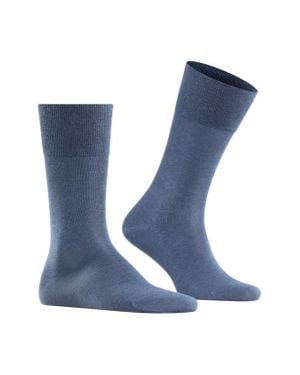 FALKE Tiago Organic Cotton Dress Socks - Blue