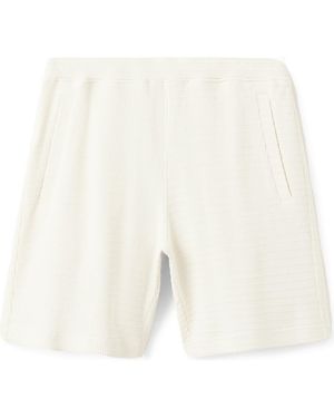 Mango Rib Knit Shorts - White