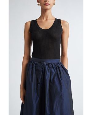 Nackiyé Fine Rib Organic Cotton Sweater Tank - Black
